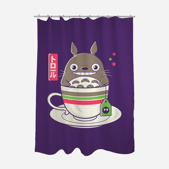 Totoro Coffee-none polyester shower curtain-Douglasstencil