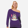 Totoro Coffee-womens off shoulder sweatshirt-Douglasstencil