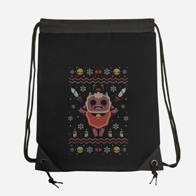 Lamb Christmas-none drawstring bag-Alundrart