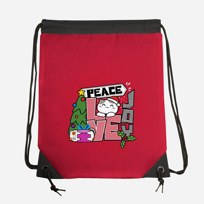 Peace Love Joy-none drawstring bag-bloomgrace28