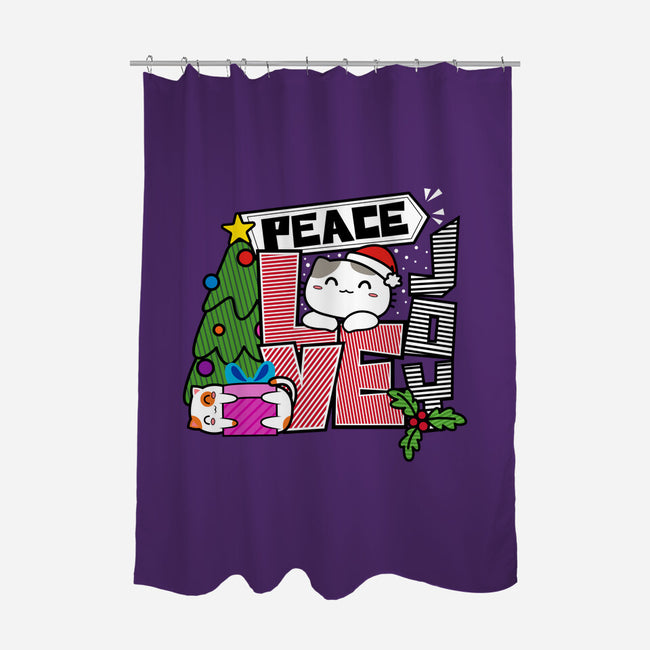 Peace Love Joy-none polyester shower curtain-bloomgrace28