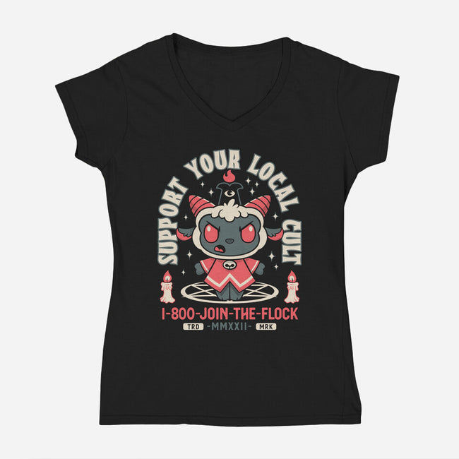 Support Your Local Cult-womens v-neck tee-Nemons