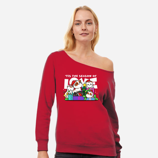 Season Of Love-womens off shoulder sweatshirt-bloomgrace28