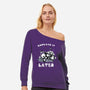 Panda Nap-womens off shoulder sweatshirt-fanfabio