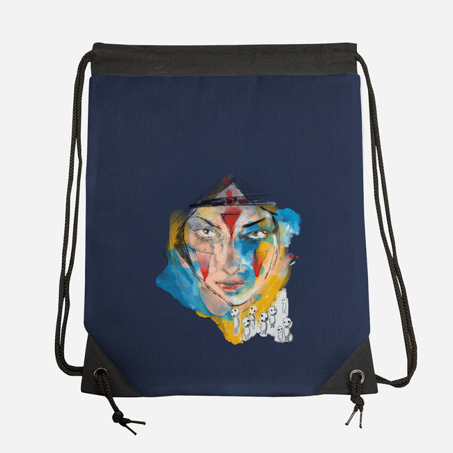 Inked Mononoke Princess-none drawstring bag-kharmazero