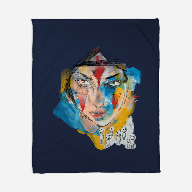 Inked Mononoke Princess-none fleece blanket-kharmazero