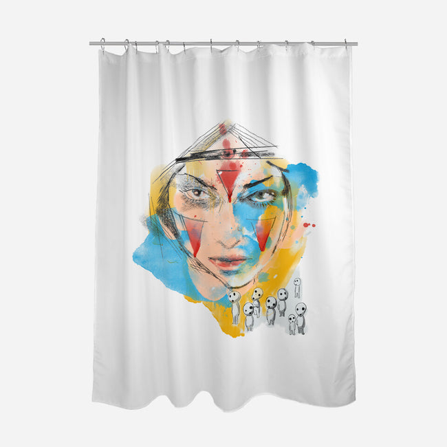 Inked Mononoke Princess-none polyester shower curtain-kharmazero