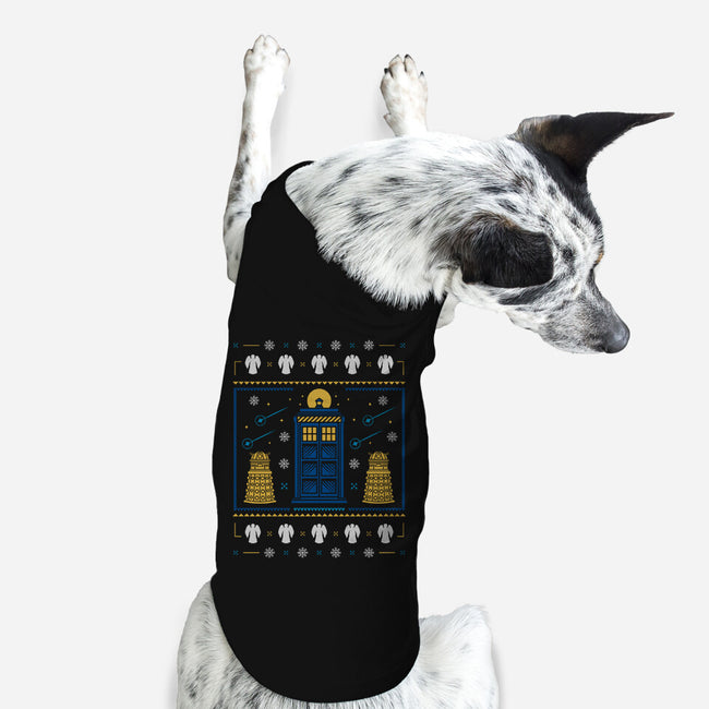 Christmas Space-dog basic pet tank-Logozaste