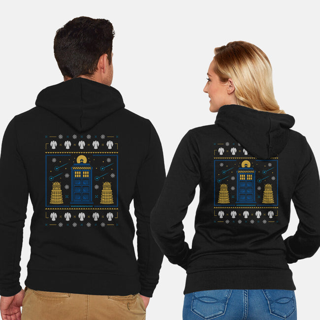 Christmas Space-unisex zip-up sweatshirt-Logozaste