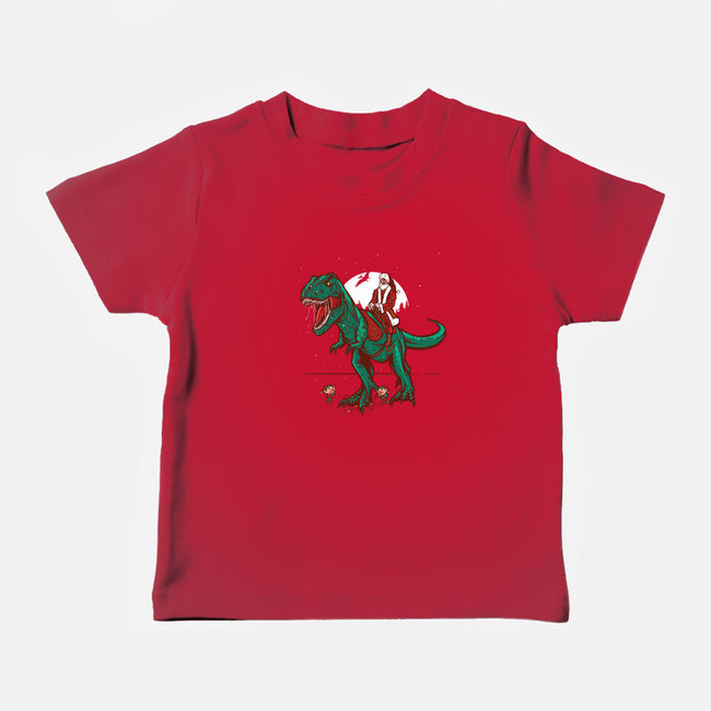 T-Rex Christmas-baby basic tee-AndreusD