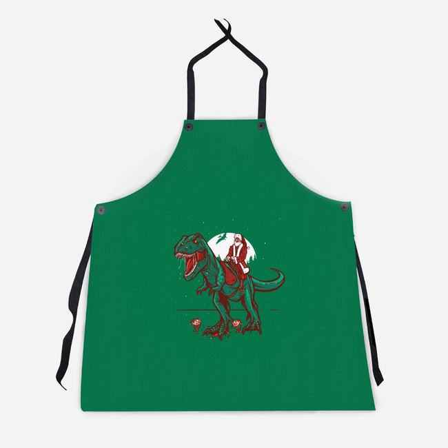 T-Rex Christmas-unisex kitchen apron-AndreusD