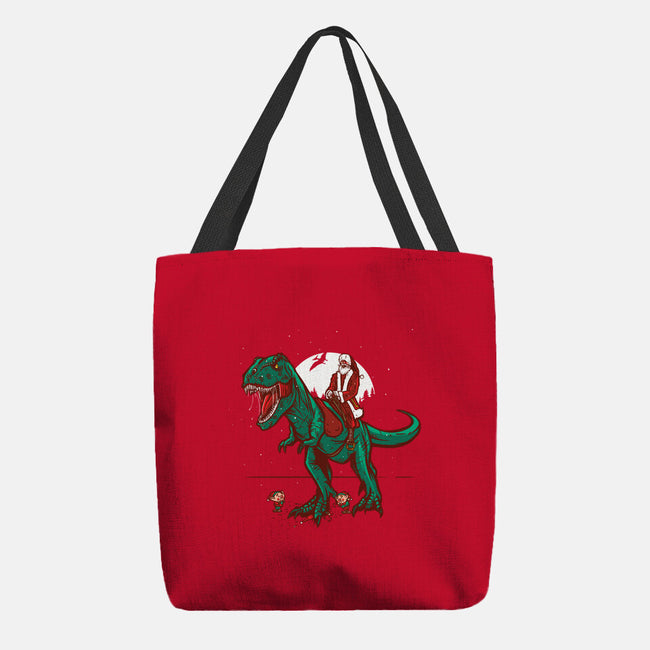 T-Rex Christmas-none basic tote bag-AndreusD