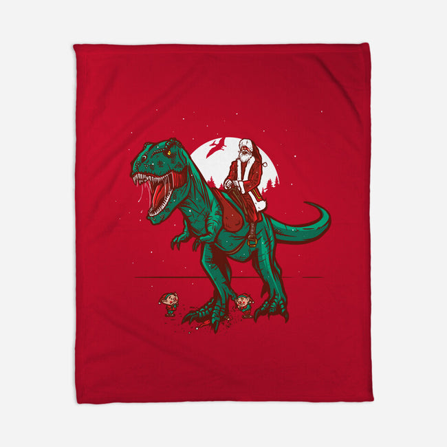 T-Rex Christmas-none fleece blanket-AndreusD