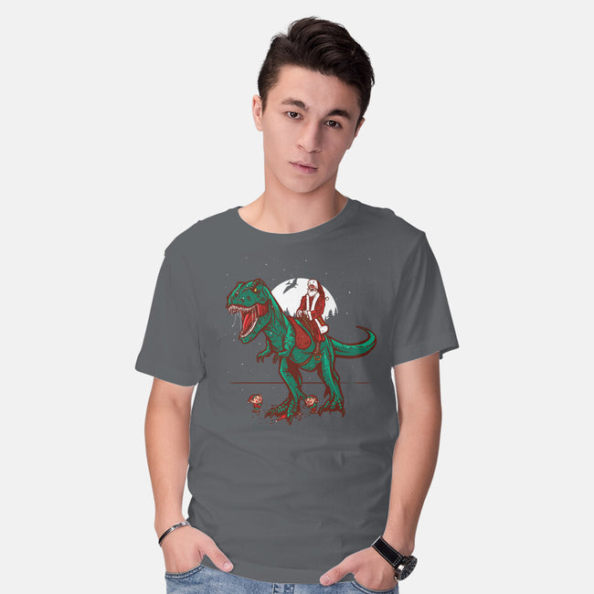 T-Rex Christmas-mens basic tee-AndreusD