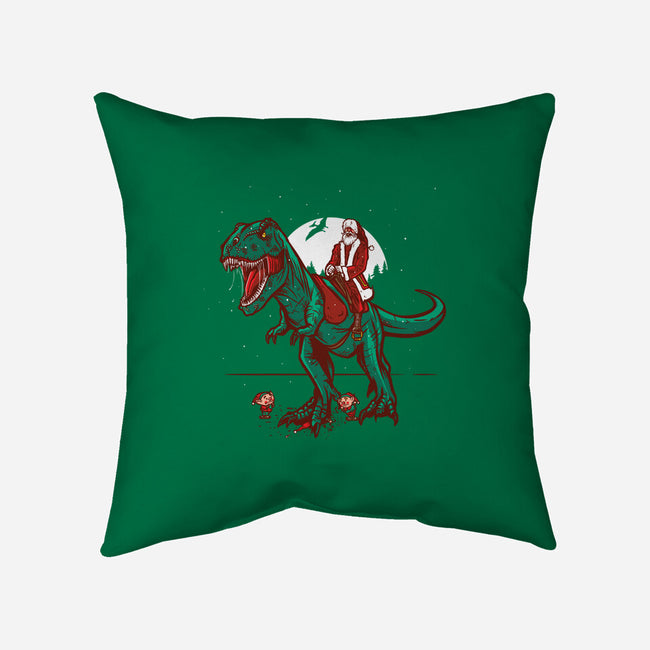 T-Rex Christmas-none removable cover w insert throw pillow-AndreusD