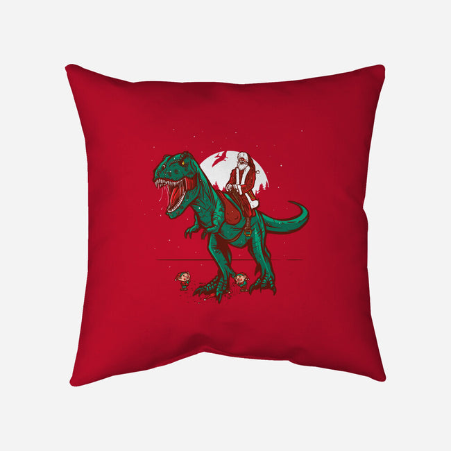 T-Rex Christmas-none removable cover w insert throw pillow-AndreusD