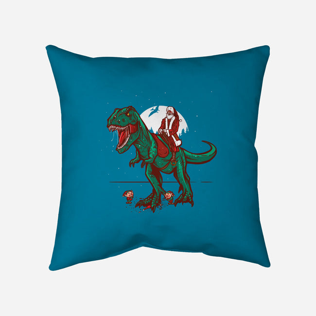 T-Rex Christmas-none removable cover w insert throw pillow-AndreusD