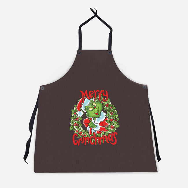 Merry Grinchmas-unisex kitchen apron-turborat14