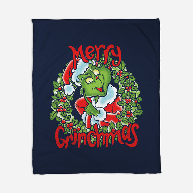 Merry Grinchmas-none fleece blanket-turborat14