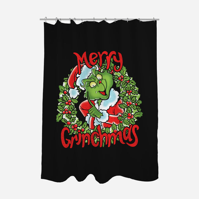 Merry Grinchmas-none polyester shower curtain-turborat14