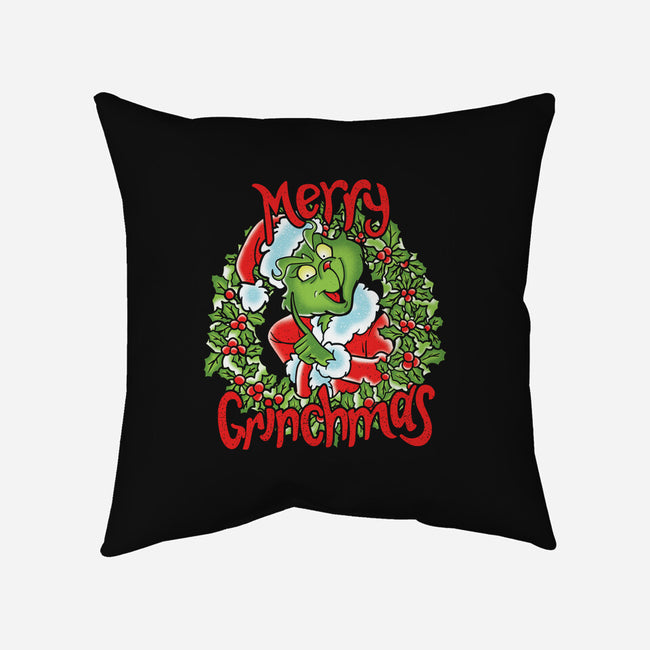Merry Grinchmas-none removable cover throw pillow-turborat14
