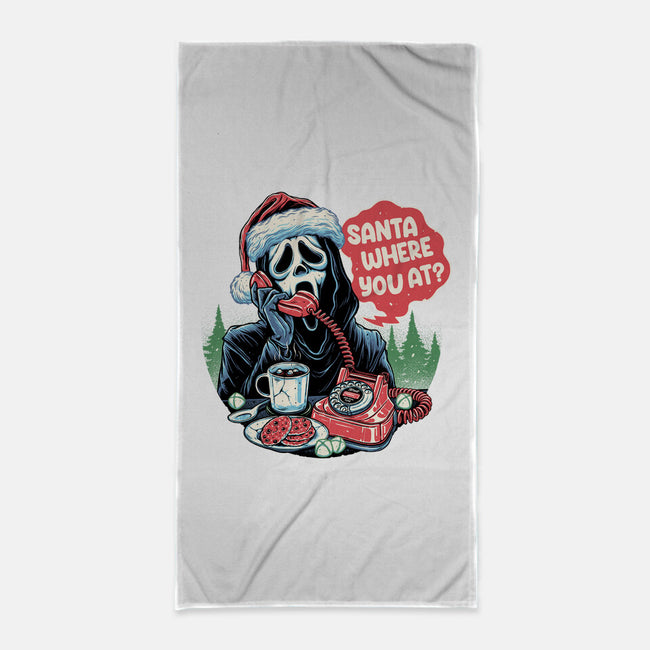 Calling Santa-none beach towel-momma_gorilla