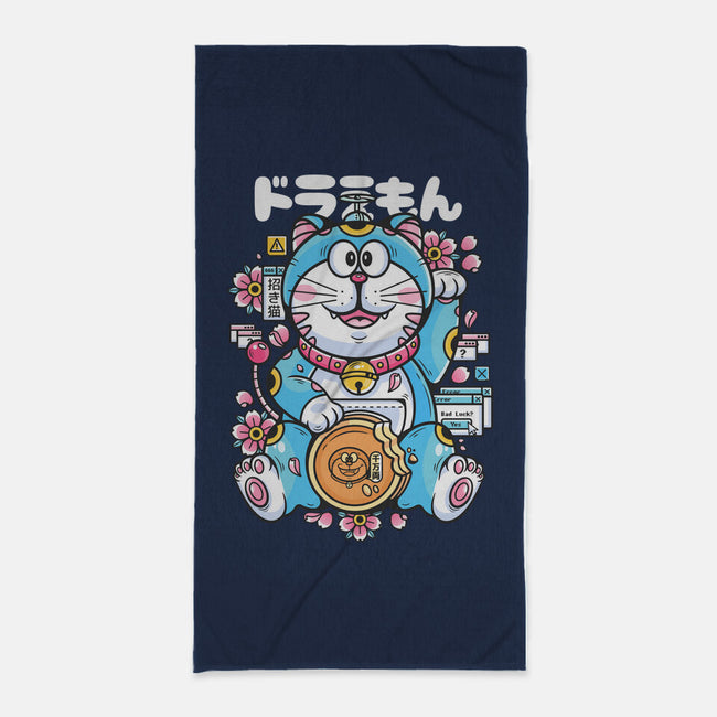 Maneki Neko Doraemon-none beach towel-Bear Noise