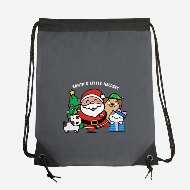 Santa's Little Helpers-none drawstring bag-bloomgrace28