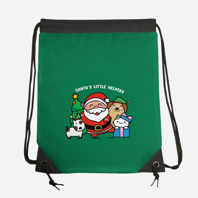 Santa's Little Helpers-none drawstring bag-bloomgrace28