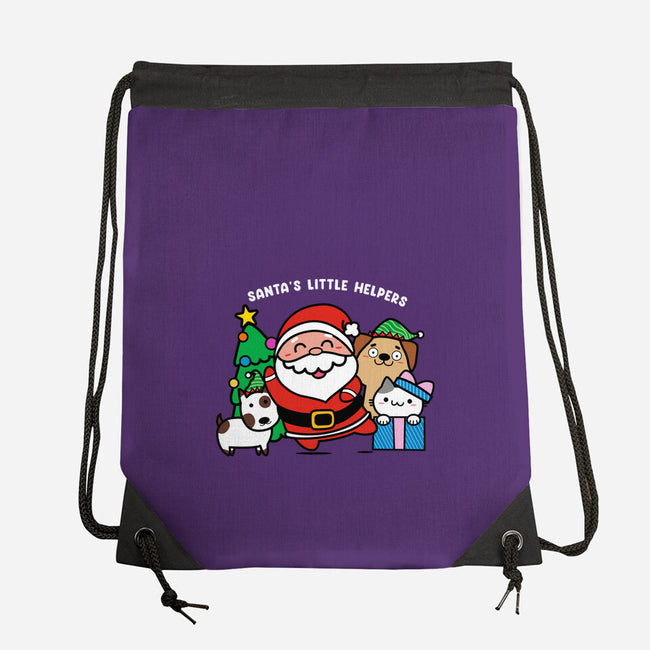 Santa's Little Helpers-none drawstring bag-bloomgrace28