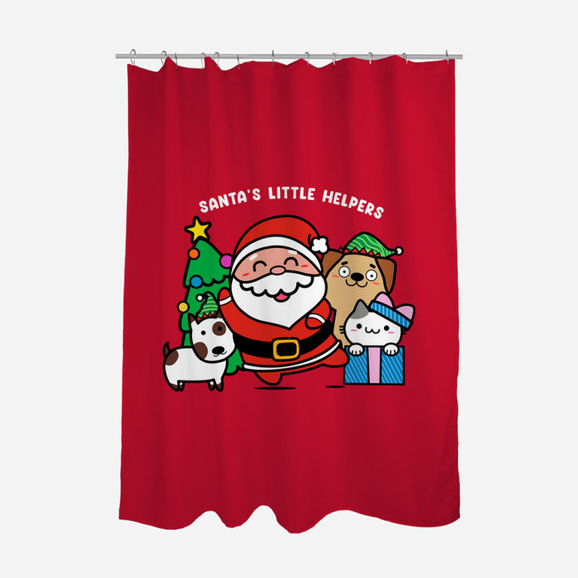 Santa's Little Helpers-none polyester shower curtain-bloomgrace28