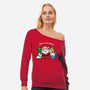 Santa's Little Helpers-womens off shoulder sweatshirt-bloomgrace28