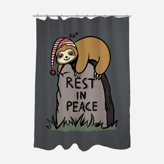 Snooze In Peace-none polyester shower curtain-fanfabio