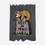Snooze In Peace-none polyester shower curtain-fanfabio