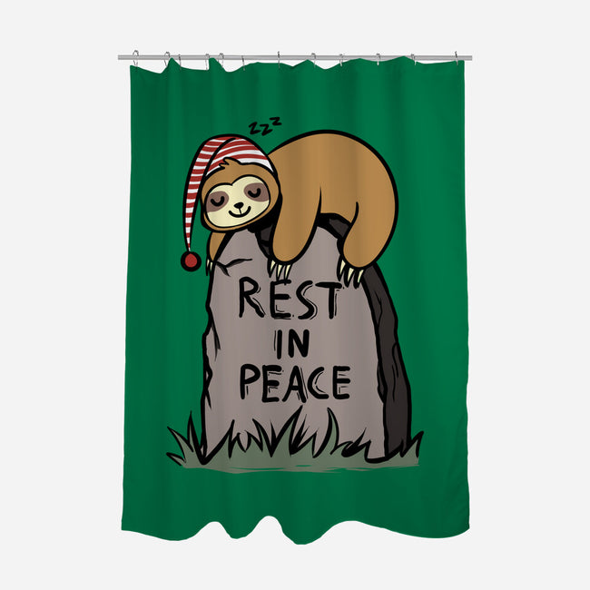 Snooze In Peace-none polyester shower curtain-fanfabio