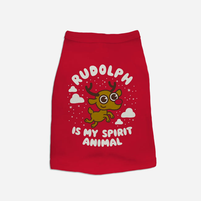 Rudolph Is My Spirit Animal-cat basic pet tank-Weird & Punderful