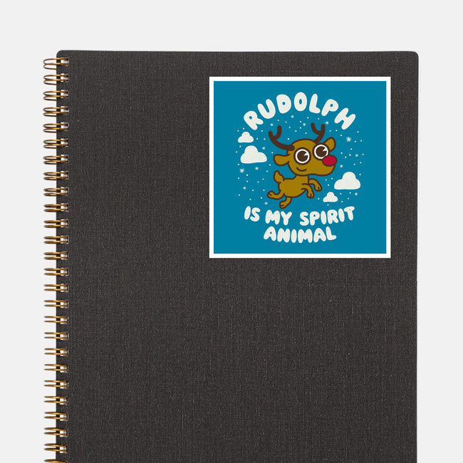 Rudolph Is My Spirit Animal-none glossy sticker-Weird & Punderful