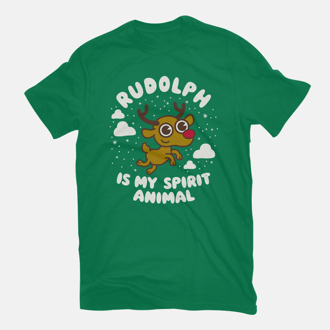 Rudolph Is My Spirit Animal-womens basic tee-Weird & Punderful