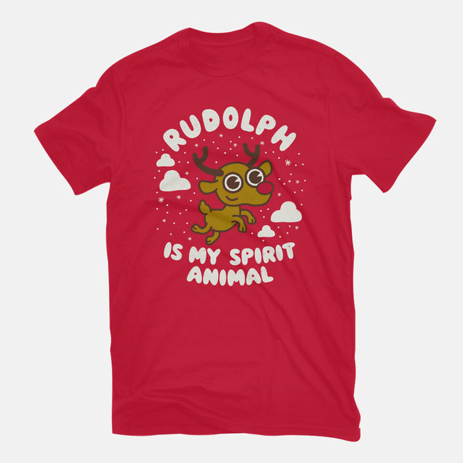 Rudolph Is My Spirit Animal-womens basic tee-Weird & Punderful