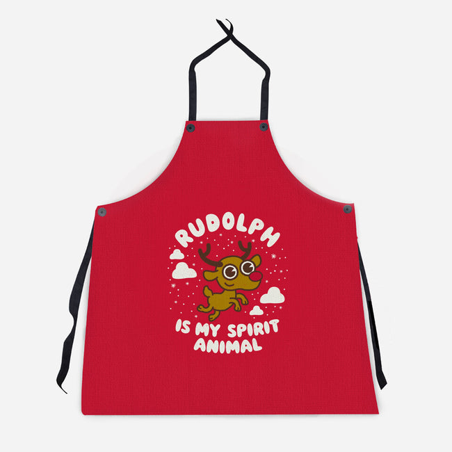 Rudolph Is My Spirit Animal-unisex kitchen apron-Weird & Punderful