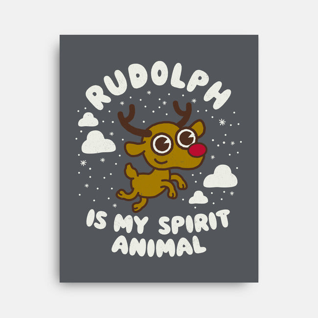 Rudolph Is My Spirit Animal-none stretched canvas-Weird & Punderful