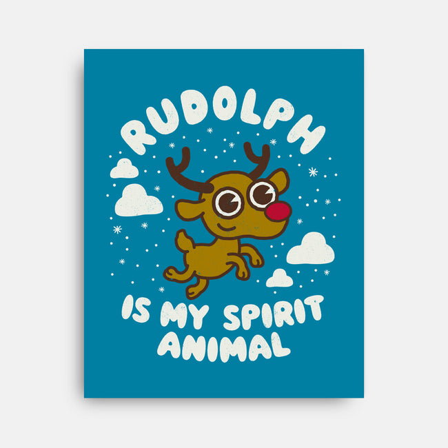 Rudolph Is My Spirit Animal-none stretched canvas-Weird & Punderful