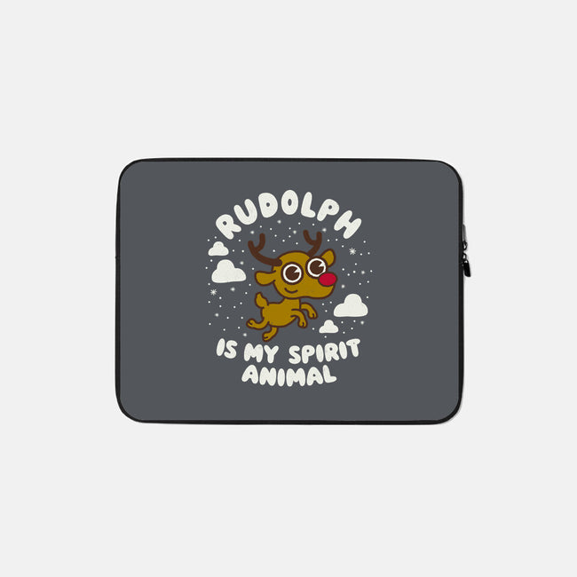 Rudolph Is My Spirit Animal-none zippered laptop sleeve-Weird & Punderful
