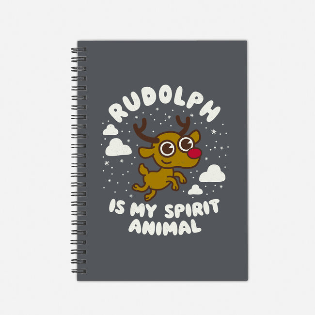 Rudolph Is My Spirit Animal-none dot grid notebook-Weird & Punderful
