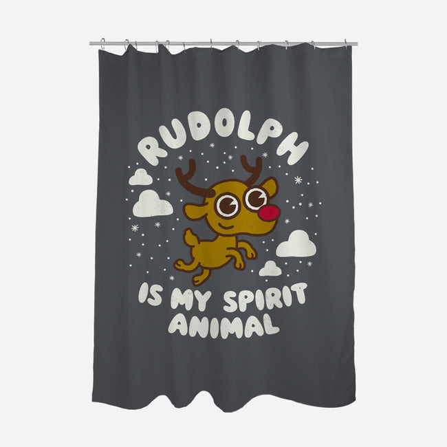 Rudolph Is My Spirit Animal-none polyester shower curtain-Weird & Punderful