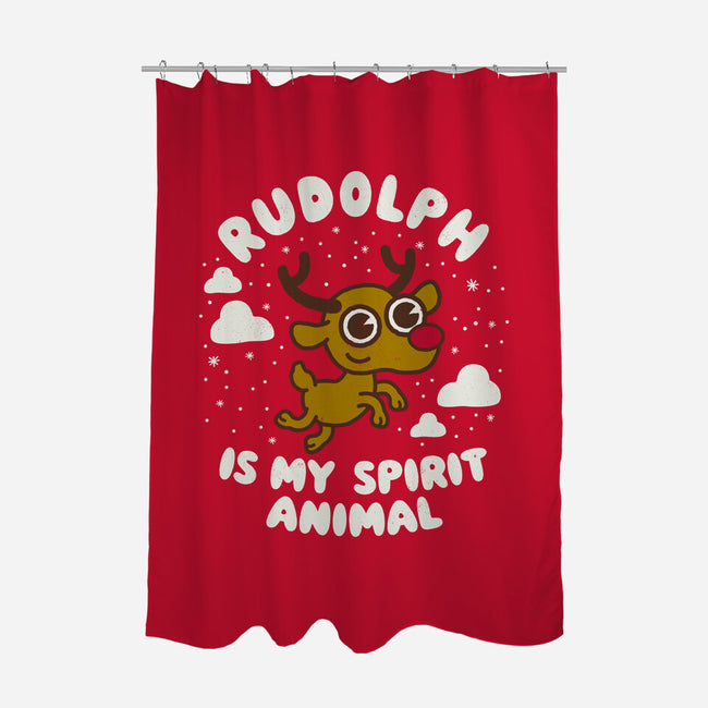 Rudolph Is My Spirit Animal-none polyester shower curtain-Weird & Punderful