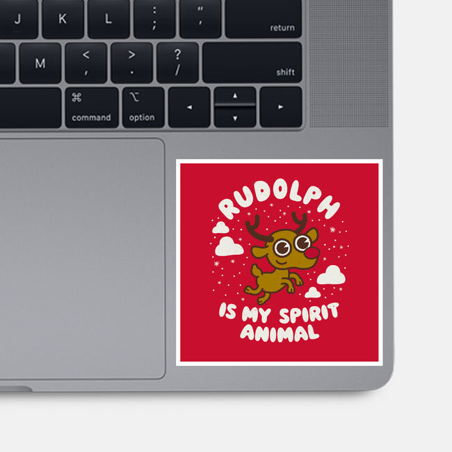 Rudolph Is My Spirit Animal-none glossy sticker-Weird & Punderful
