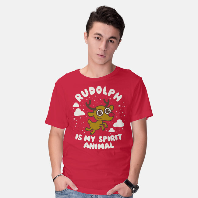 Rudolph Is My Spirit Animal-mens basic tee-Weird & Punderful