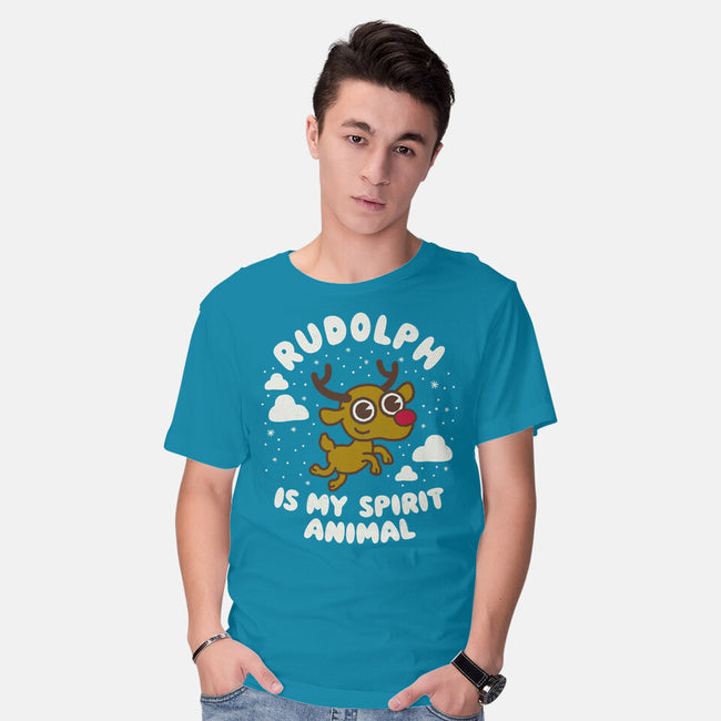 Rudolph Is My Spirit Animal-mens basic tee-Weird & Punderful