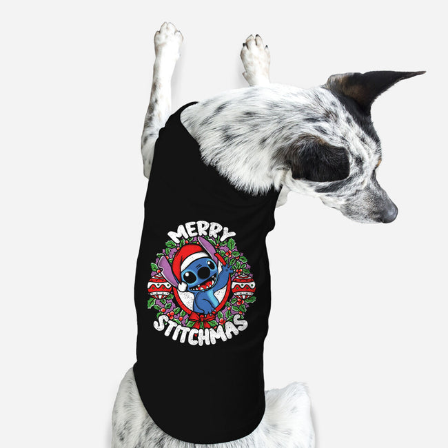 Merry Stitchmas-dog basic pet tank-turborat14